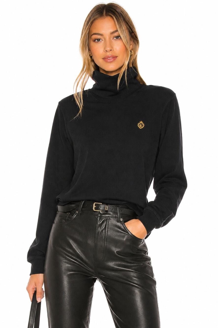 Ralph Lauren Vintage Crest Long Sleeve Turtleneck - Black EUC Size Medium